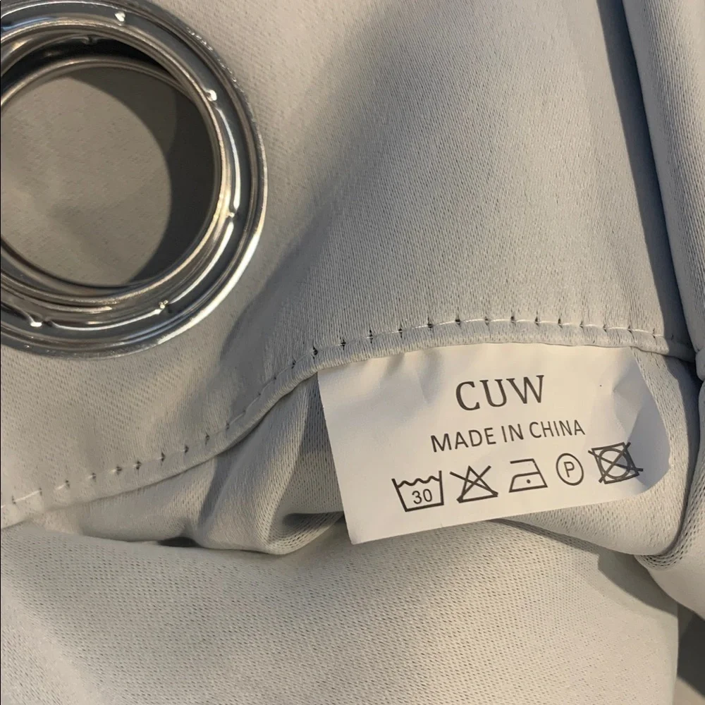 2pcs Light Gray Grommet Curtain Panel big Silver Rings